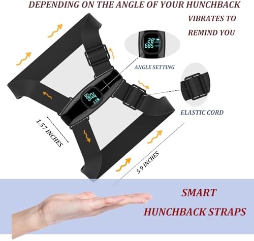 Upgraded Smart Posture Corrector Adjustable Posture Correction Angle with Vibration Posture Reminder Correct Hunchback Posture Correction Back Posture Monitor Hunchback Smart Corrector