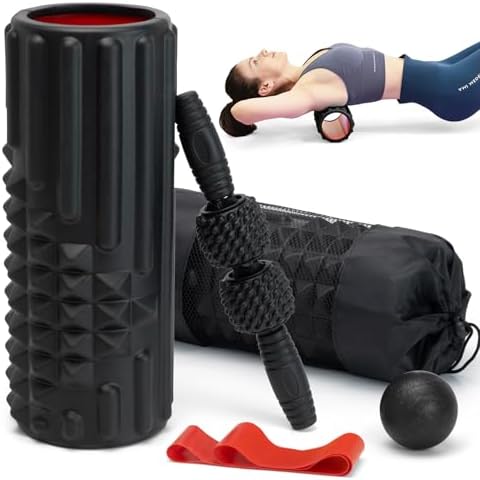 5 in 1 Foam Roller Set, High Density Patented Exercise Roller