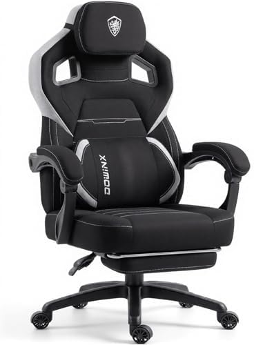 Dowinx Big and Tall Gaming Chair with Footrest, Black