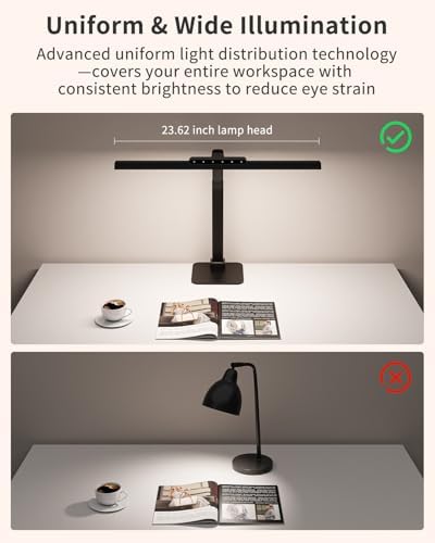 Large LED Desk Lamp for Home Office, 24W Architect Table Lamp