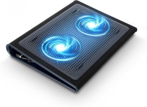 Targus 17 Inch Dual Fan Lap Chill Mat - Soft Neoprene Laptop Cooling Pad for Heat Protection,Fits Most 17" Laptops and Smaller - USB-A Connected Dual Fans for Heat Dispersion (AWE55US),(Pack of 8)