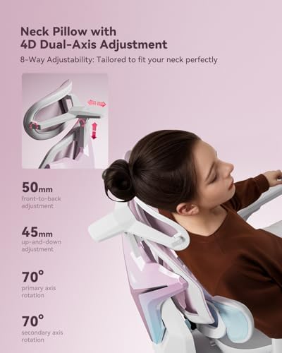 AutoFull G7 Gaming Chair - 3-Zone Lumbar, 22-Point Adjustment, Breathable Mesh, Custom Backplate, 720° Armrests, BIFMA Certified Ergonomic, 140° Recline, IGR Certified, Niko Endorsed - Pink