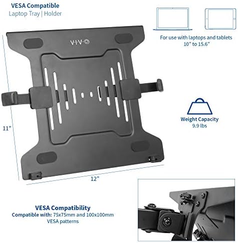 VIVO Black Laptop Tray for 10-15.6 in Devices, Stand-LAP3