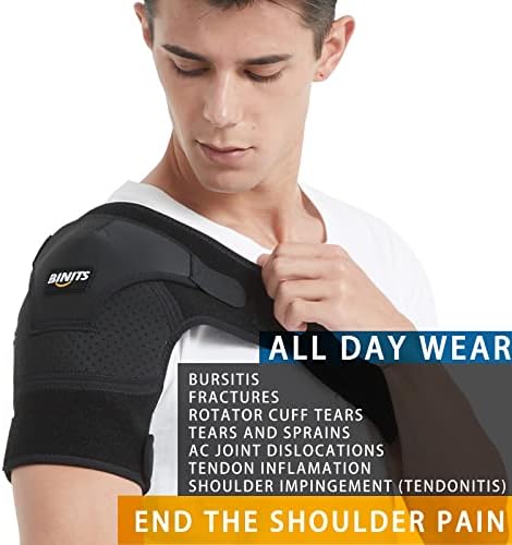 Shoulder Brace for Torn Rotator Cuff, Tendonitis, Shoulder Pain Relief, Dislocation, Adjustable Arm Sling Shoulder Support Fit Sleeve Wrap for Men & Women（Mint S-M）