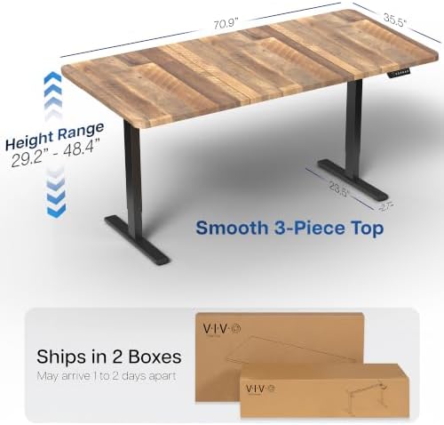 VIVO Reclaimed Wood 71 x 36 in Standing Desk, DESK-KIT-1B7P-36