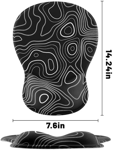 Ergonomic Mouse Pad with Wrist Rest - Gel Wrist Support Mousepad with Non-Slip PU Base for Computer, Laptop, Office & Home