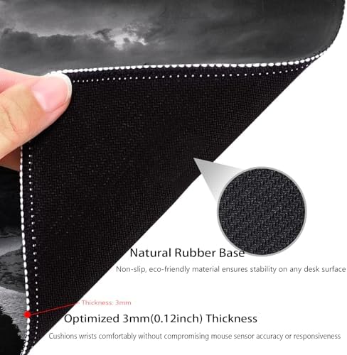 Majestic Mountain Range with A Curving River Mouse Pad, Durable Desk Mat