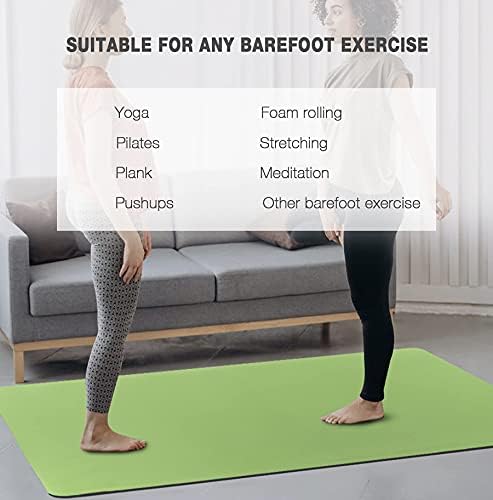 UMINEUX Large Yoga Mat for Men and Women 1/4 & 2/5 Inch Extra Thick TPE Fitness Mat for Home Gym Workout, Non-Slip, Eco Friendly Exercise Mat for Yoga, Pilates, Stretching, Meditation