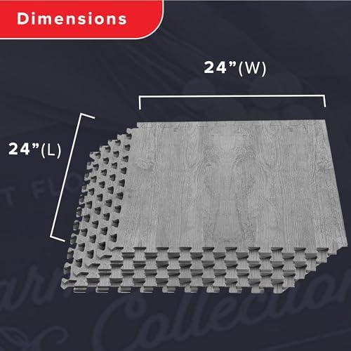 Forest Floor Farmhouse 3/8 Inch Thick Printed Foam Tiles, Premium Wood Grain Interlocking Foam Floor Mats, Anti-Fatigue Flooring – Stylish Flooring Solution