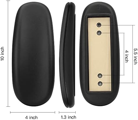 ALUCSET 10" Long x 4" Wide Office Chair Replacement Armrest Arm Pads Caps Univeral 4" 5.5" Mounting Hole Office Chair Parts 1 Pair (Black, Set of 2)