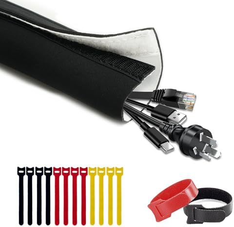 CableGeeker Cable Management Sleeve, 10ft (120 inch) - 1.5 inch