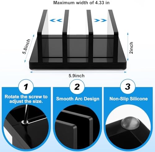 Chunful 3 Slot Adjustable Vertical Laptop Stand for Desk