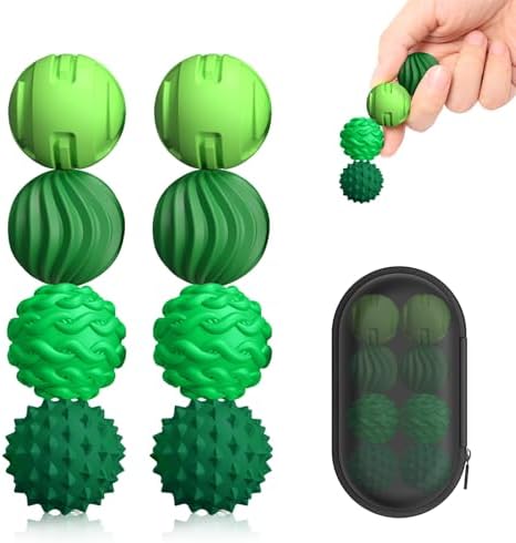 Silicone Magnetic Sensory Balls Fidget Toys,8 Pack Office Stress Toys,Green