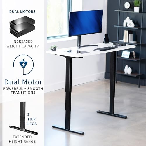 VIVO White 55 x 28 in Standing Desk, DESK-KIT-2B55W