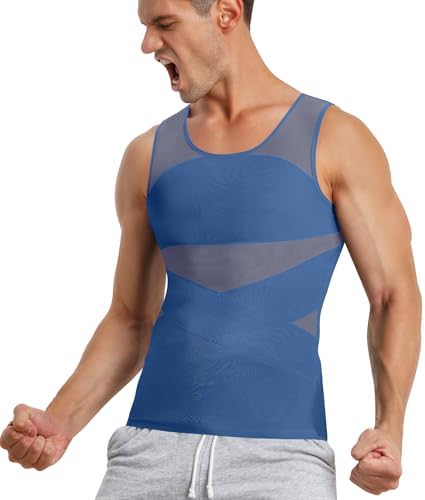 TAILONG Men's Compression Shirt for Body Shaper Slimming Vest Tight Tummy Underwear Tank Top