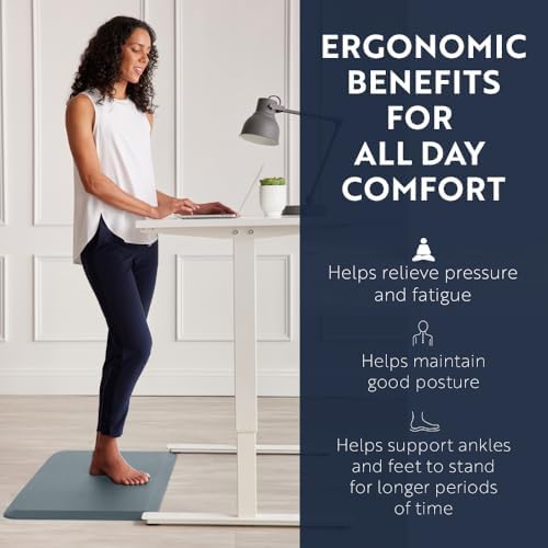 KANGAROO Cushioned Anti Fatigue Kitchen Mats for Floor, 17x24 Charcoal | Reduce Foot, Knee, Back Pressure, 3/4 Inch Thick Ergonomic Mat, Waterproof Comfort Rug for Sink, Standing Desk, Store Floors