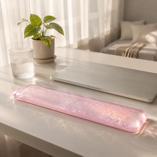 Pink Wrist Rest for Keyboard Glitter Wrist Rest Comfortable