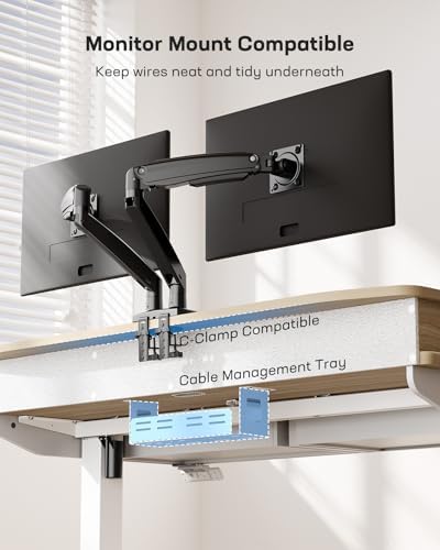HUANUO 48 x 30 inch Electric Standing Desk with 2 Wood Drawers, Adjustable Height Sit Stand Desk for Home Office, Ergonomic Stand up Desk with 4 Memory Presets, 176 lbs Capacity, Natural Top