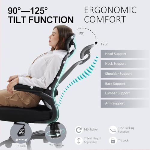5 Pack Ergonomic Office Chair,Ultra Thick Spring Cushion Desk Chair,Black