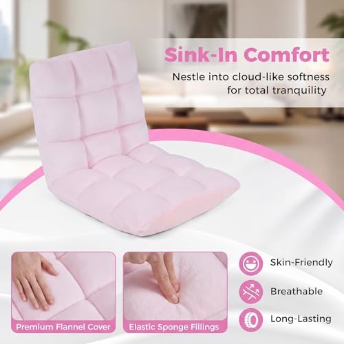 COSTWAY Floor Chair, 14 Positions Adjustable Floor Gaming Chair
