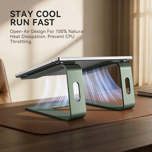 SOUNDANCE Laptop Stand, Aluminum Ergonomic Desk Riser, 10-15.6", Green