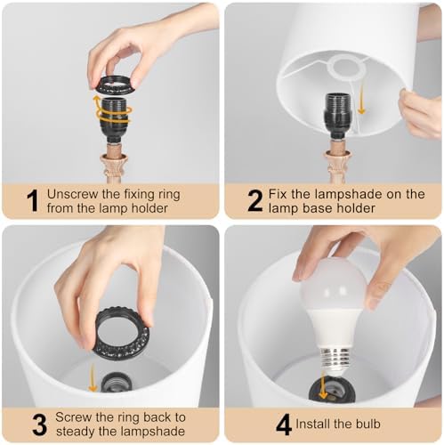 Dimmable Small Table Lamp, Bedside Lamps Touch Control for Bedrooms Nightstand with Wood Grain Base, Desk Lamp Night Light for Office Living Room, 9W 3000K LED Bulb Included