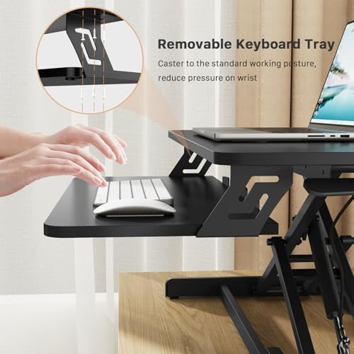JOY worker Standing Desk Converter, 32" Height Adjustable Sit Stand Riser