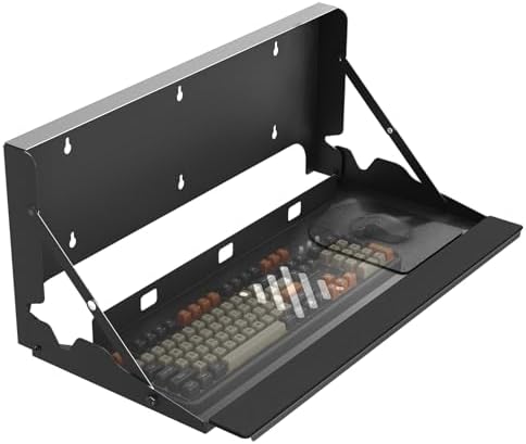 24 Inch Flip Down Keyboard Tray Wall Mount, Fold Down Typing Platform