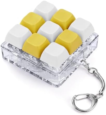 Keyboard Fidget Toy, Creamy Fidget Clicker Keyboard Fidget Keychain, Button Fidget Gifts for Adults, Boost Focus & Ease Anxiety Anywhere — Perfect Stress-Relief Gift (3×3 Grid Layout Z)