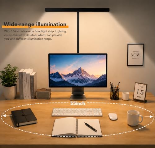 Desk Lamp with Clamp, 1200LM LED Desk Light for Home Office,Black