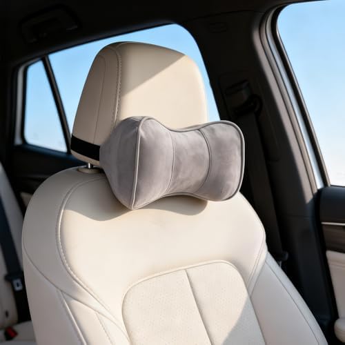 Carwales Memory Foam Car Headrest Pillow Recliner Neck Support Pillow Gray
