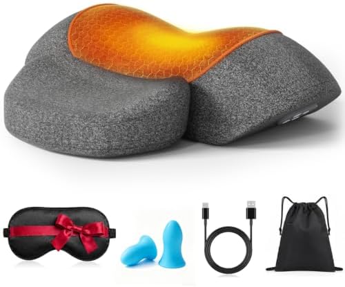 Cordless Heated Neck Massager Pillow for Pain Relief Deep Tissue, 3-in-1 Neck Shoulder Relaxer with Heat, Massage, Electric Stretch, Ergonomic Neck Cervical Traction Device for Gift