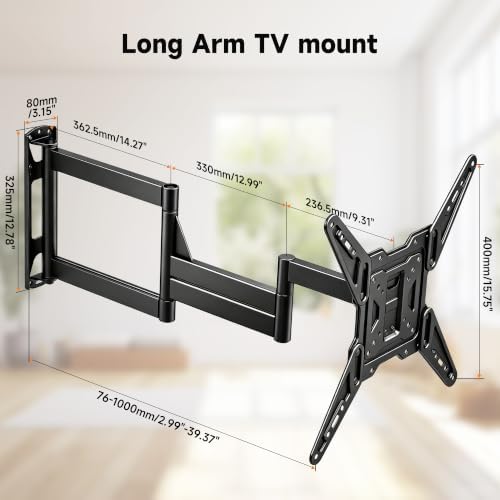 XINLEI Long Arm TV Wall Mount for Most 26-65 Inch TVs 40” Extension