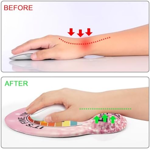 Ergonomic Mouse Pad with Wrist Support Rest,Large Mousepad Gel Wrist Rest, with Coaster Non-Slip & Pain Relief for Computer, Desk, Home&Office-Glitter Dumpster Fire