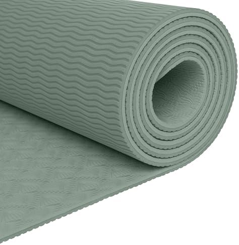 Retrospec Zuma Yoga Mat 6mm Thick Non-Slip TPE Exercise Mat | Cushioned Workout Mat for Yoga Pilates and Home Stretching | 72 x 24 with Carrying Strap