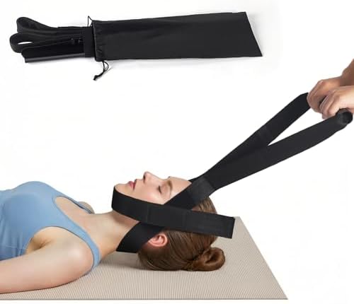 Y Neck Strap Traction Device for Pain Relief, Cervical Neck Stretcher with Comfort Handle and Chin Strap, Spine Chiropractic Decompression Tool