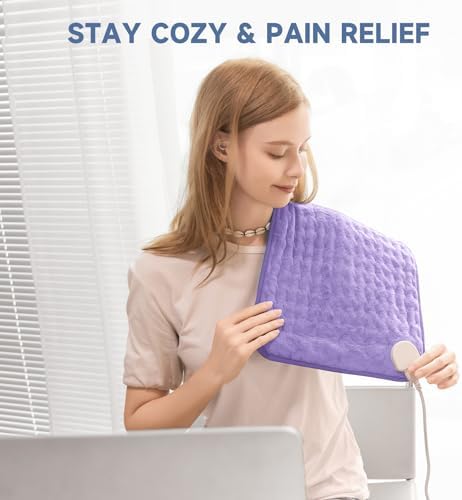 Heating Pad for Women Cramps and Back Pain Relief, Electric Heat Pad with 6 Heat Settings, Moist/Dry Heat, Auto Shut-Off, Soft & Washable, Ideal Gift for Mom, Wife, Daughter