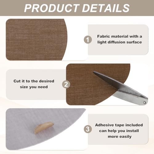 MECCANIXITY 7.1" Round Lampshade Diffuser, Anti-glare Lamp Shade Diffuser Fabric Lamp Cover for Desk Table Light Downlight Spotlight, Coffee Color 2pcs