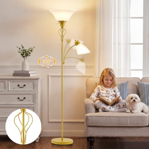Floor Lamps for Living Room, 70" Tall Torchiere Floor Lamps, Plastic Shade