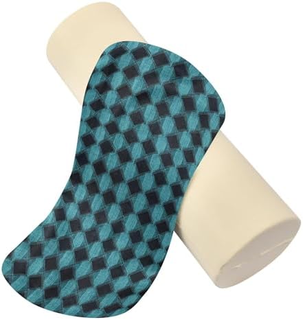Outdoor Bolster Pillow Memory Foam Neck Roll Pillow Round Pillow Inserts Cylinder Memory Foam Pillow Knee Support Pillow Argyle Plaid Darkturquoise