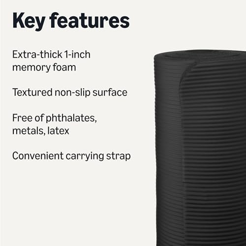 Amazon Basics Extra Thick Exercise Yoga Mat with Carrying Strap