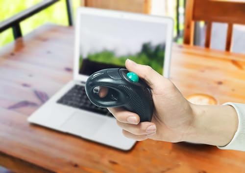 YUMQUA Wireless Trackball Mouse, Finger Handheld Mouse with Laser Pointer