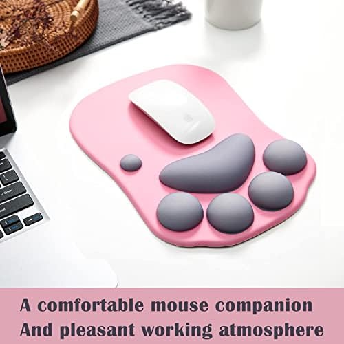 Cat Paw Mouse Pad, Ergonomic Mouse Mat with Wrist Support
