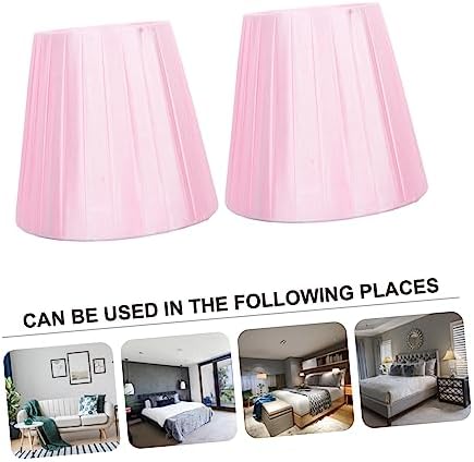 Xmas 2pcs Pink Fabric Lampshade Covers for Desk Floor Lamps