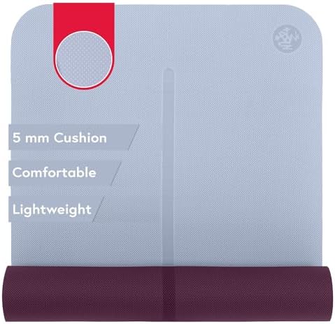 Manduka Begin Yoga Mat 68" - 5mm Cushioning | Comfortable, Lightweight & Reversible with Alignment Stripe | Budget-Friendly | 68 x 24 inches