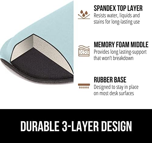 GORILLA GRIP Memory Foam Wrist Rest for Computer Keyboard, 2 Piece Sky Blue