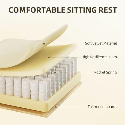 Ferghana Velvet Fabric Gaming Chair, Ergonomic Gamer Chair for Adult, Comfortable Video Game Chair with Footrest and Massage Lumbar Cushion, Racing Reclining Office Home Computer Desk Chair Beige