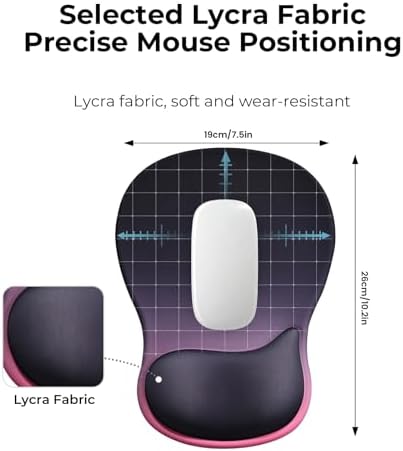 EooCoo Mouse Pad with Gel Wrist Rest, Ergonomic Mousepad Wrist Alignment