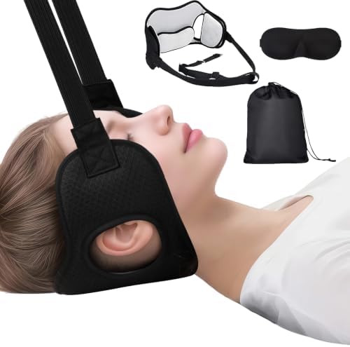 Neck Traction Device for Neck Pain Relief,Neck Stretcher Strap for Spine Chiropractic Decompression,Portable Storage Bag,Neck Chiropractor for Physical Therapy,Neck Strap for Neck Recovery