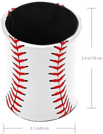 Baseball Pen Holder Pencil Organizer Cute Pencil Cup Desk Decor Makeup Brush Holder PU Multifunctional Office Supplies for Home Classroom School